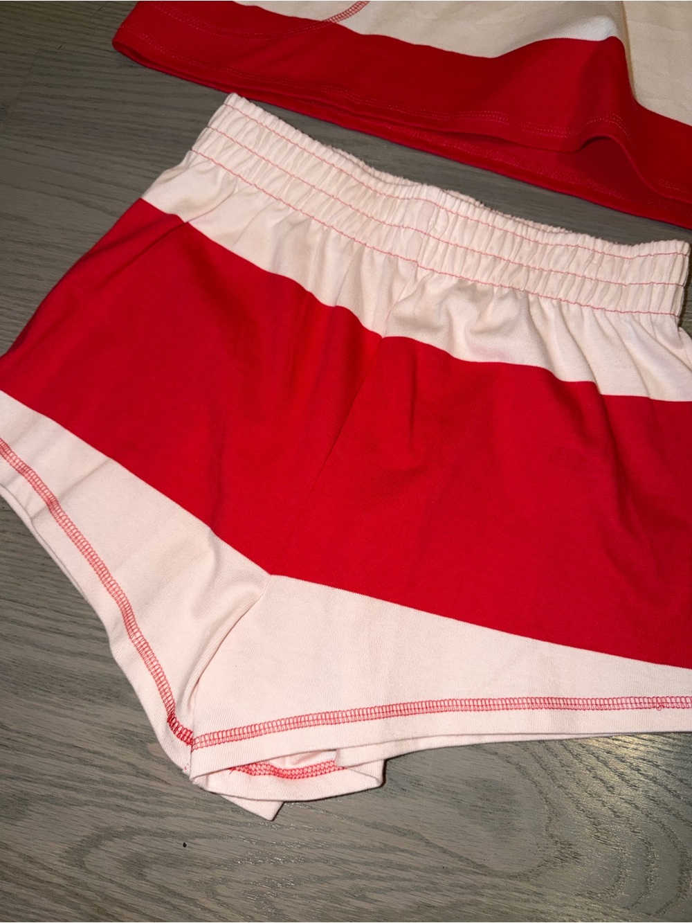 FP Movement by Free People Red and White Striped Athletic Shorts Set - Picture 2 of 7